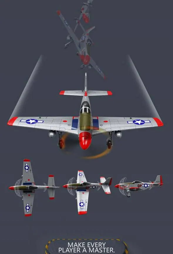 MOFLY P-51D 690mm Brushless RC Warbird, Optional FPV Camera & Phone Mount
